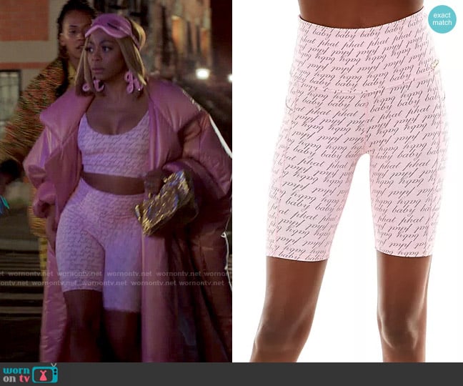 Baby Phat All-Over Print Biker Shorts worn by Renee Ross (Bresha Webb) on Run the World