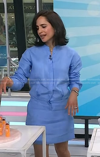 Bahar Takhtehchian’s blue linen mini dress on Today