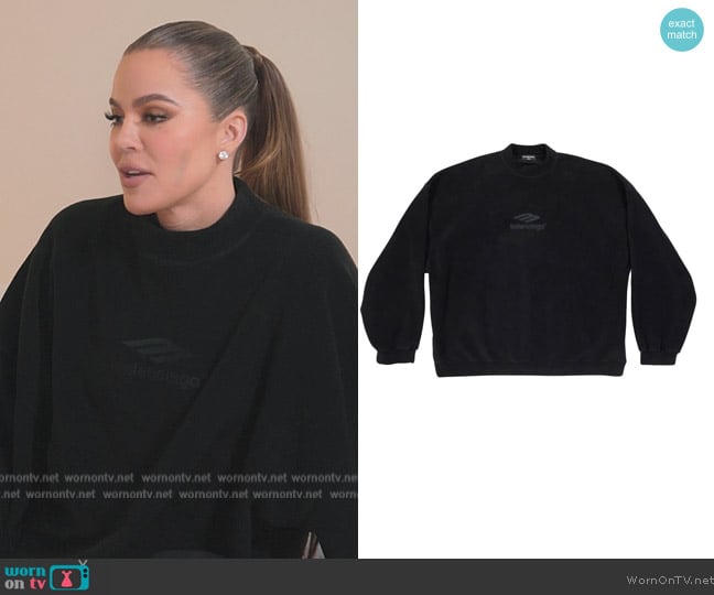 Balenciaga Embossed-logo jumper worn by Khloe Kardashian (Khloe Kardashian) on The Kardashians