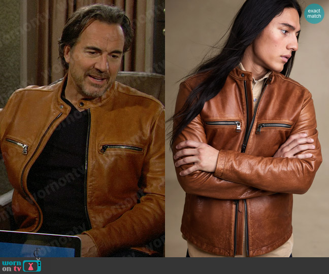 Banana Republic Leather Biker Jacket worn by Ridge Forrester (Thorsten Kaye) on The Bold and the Beautiful