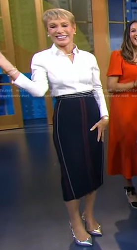 Barbara Corcoran’s stitched pencil skirt on Good Morning America