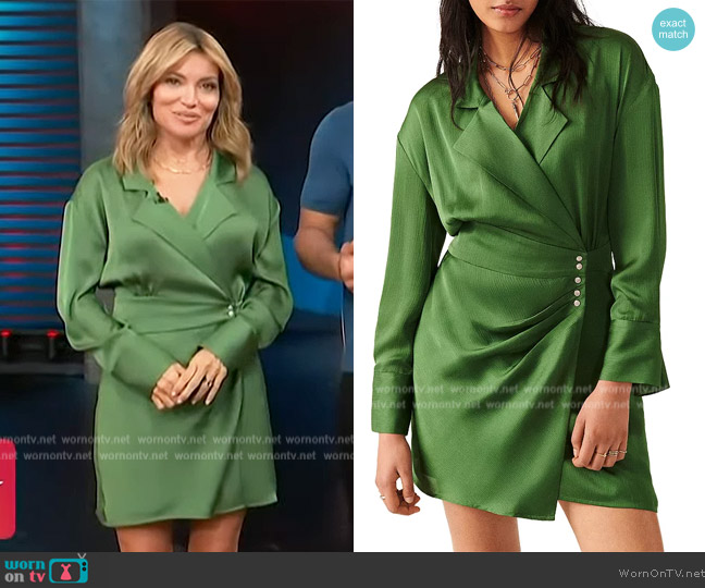 WornOnTV: Kit’s green satin dress on Access Hollywood | Kit Hoover ...