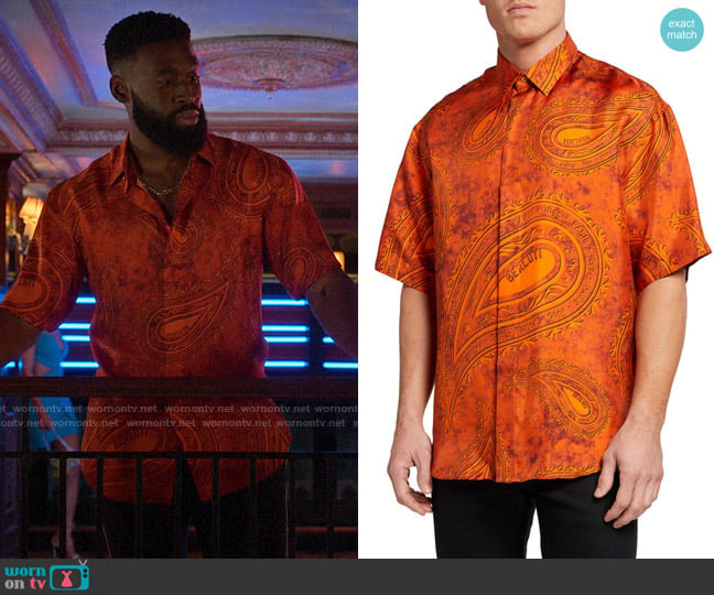 Bertuli Paisley Silk Sport Shirt worn by Ola (Tosin Morohunfola) on Run the World