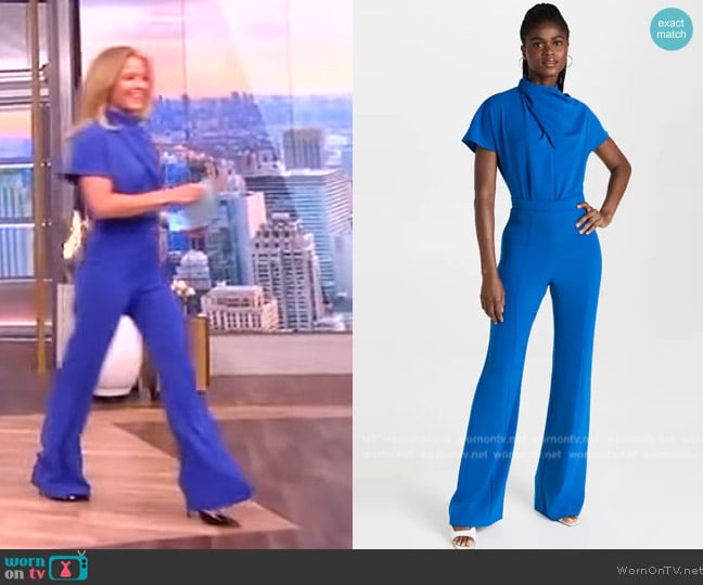 Black Halo Estella Jumpsuit worn by Sara Haines on The View