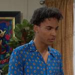 Jerry’s blue printed camp shirt on Days of our Lives