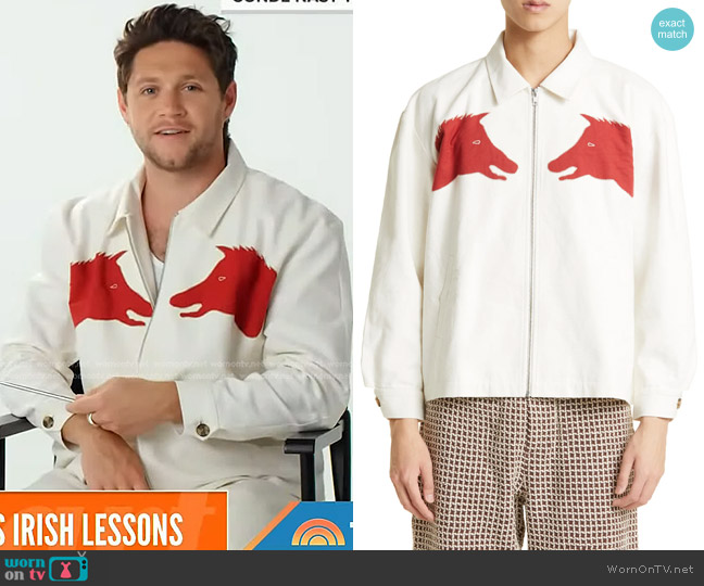 Bode Boar Appliqué Zip Jacket worn by Niall Horan on Today