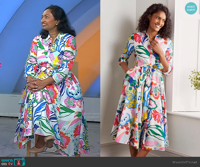 Boden Kitty Midi Shirt Dress worn by Dr. Kavita Aggarwal on Today