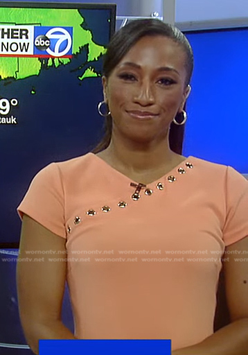 WornOnTV: Brittany Bell’s orange grommet dress on Good Morning America