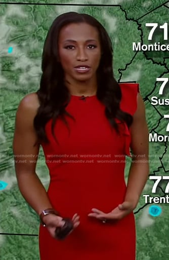 Brittany Bell’s red ruffle dress on Good Morning America