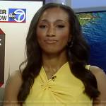 Brittany Bell’s yellow knotted neckline dress on Good Morning America