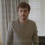 Cal’s grey cable knit sweater on Manifest