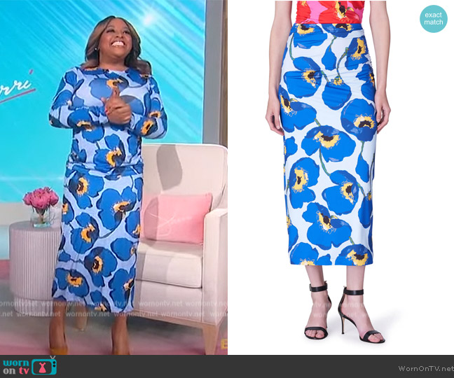 Carolina Herrera Poppy Ruched Midi-Skirt worn by Sherri Shepherd on Sherri