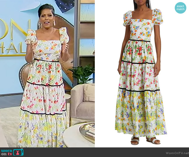 Caroline Constas Hart floral-print dress worn by Tamron Hall on Tamron Hall Show