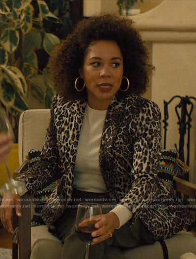 Carolyn’s leopard print blazer on Based on a True Story