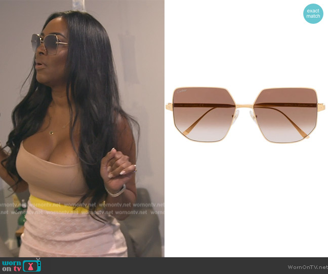 Cartier Geometric-frame gradient-lense sunglasses worn by Kenya Moore on The Real Housewives of Atlanta