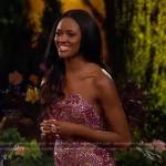 Charity’s pink beaded embellished gown on The Bachelorette