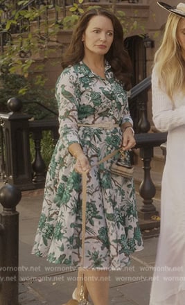 Charlotte's green floral print dress on And Just Like That