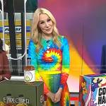 Chassie’s rainbow tie dye top and skirt on Today