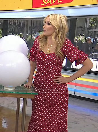 Chassie's red polka dot top and skirt on Today