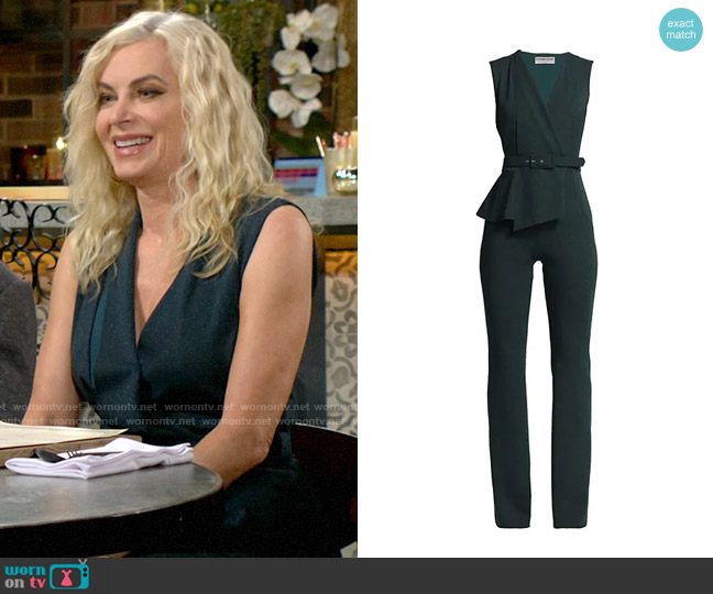 Chiara Boni La Petite Robe Kerolyn Jumpsuit in Dark Forest worn by Ashley Abbott (Eileen Davidson) on The Young and the Restless