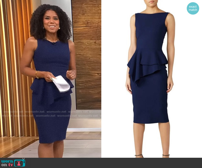 WornOnTV: Adriana Diaz’s navy peplum dress on CBS Mornings | Adriana ...