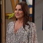 Chloe’s white printed wrap dress on Days of our Lives