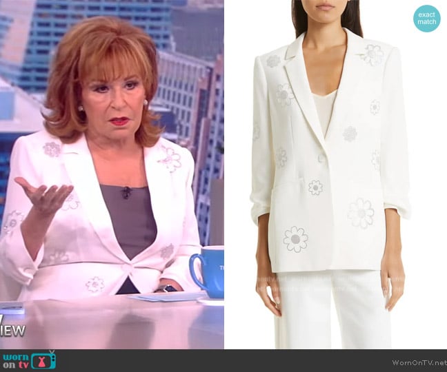 Cinq a Sept Khloe Heatset Daisies Blazer worn by Joy Behar on The View