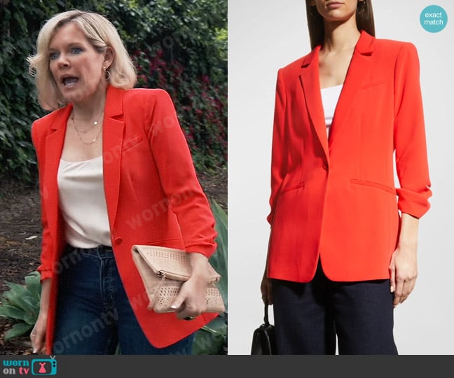 Cinq a Sept Khloe Blazer worn by Ava Jerome (Maura West) on General Hospital