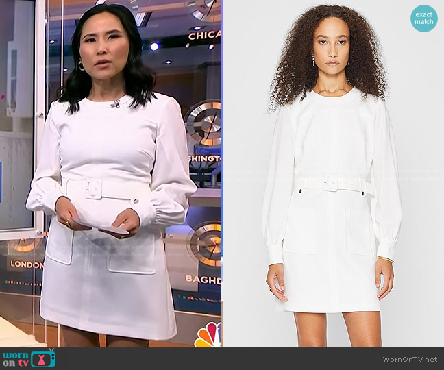 Club Monaco Long Sleeve Belted Pocket Dress worn by Vicky Nguyen on NBC News Daily