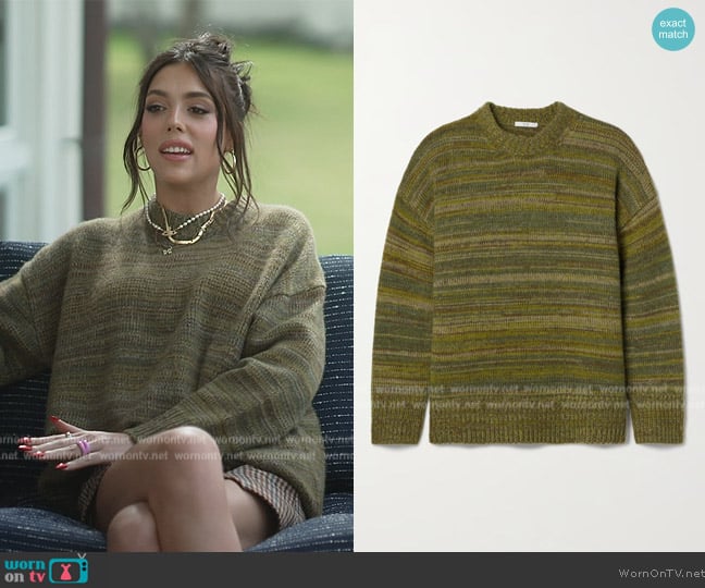 Co Oversized Melange Cashmere Sweater worn by Sistine Stallone on The Family Stallone