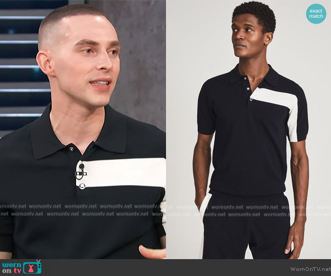 Reiss Colorblock Shirt worn by Adam Rippon on Access Hollywood