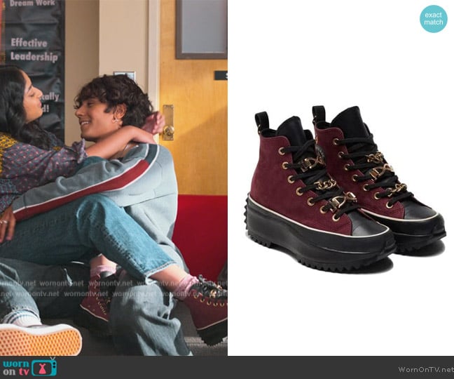 Converse Unisex Run Star Hike Deep Bordeaux Boots worn by Devi Vishwakumar (Maitreyi Ramakrishnan) on Never Have I Ever