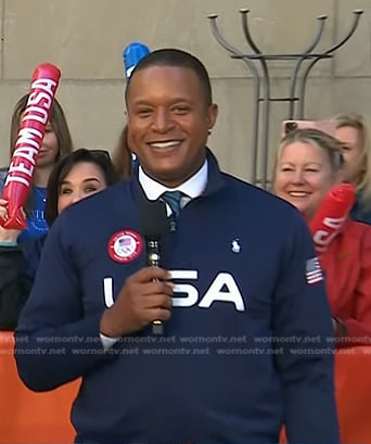 Craig’s navy Team USA half zip sweatshirt on Today