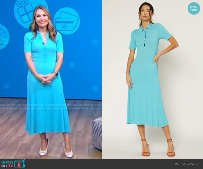 WornOnTV: Lori’s blue ribbed polo dress on Good Morning America | Lori