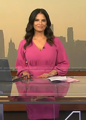 Darlene’s pink v-neck long sleeve dress on Today