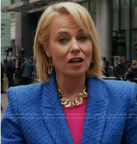 Daisy McAndrew’s blue tweed blazer on Today