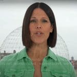 Dana Jacobson’s green denim jacket on CBS Mornings