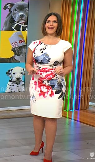 Dana's white floral dress on CBS Mornings
