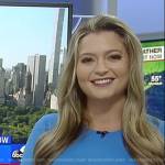 Dani Beckstrom’s blue button detail dress on Good Morning America