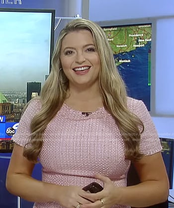 Dani Beckstrom’s pink tweed dress on Good Morning America