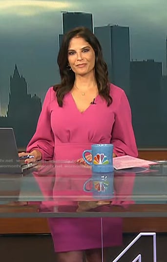 Darlene’s pink v-neck long sleeve dress on Today