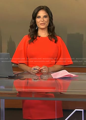 Darlene’s red flutter sleeve dress on Today