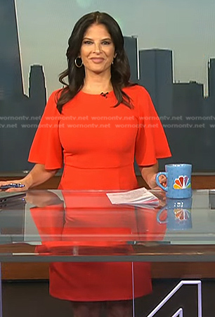 Darlene’s red flutter sleeve dress on Today