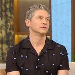 David Burtka’s black printed shirt on Tamron Hall Show