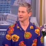 David Burtka’s blue floral print shirt on The View