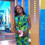 Deborah’s green leaf print dress on Good Morning America