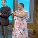 Deja Vu’s floral ruffle dress on Live with Kelly and Ryan