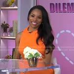 Devyn Simone’s orange sleeveless dress on Today