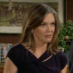 Diane’s navy cutout knot top on The Young and the Restless