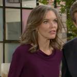 Diane’s purple cowl neck dress on The Young and the Restless